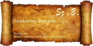 Szekeres Borisz névjegykártya